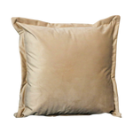 Beige Velvet Cushion - Feather Filled
