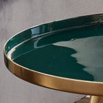 Side Table Green Enamel Tray