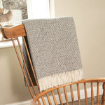 Hoop Pattern Grey Wool Blanket