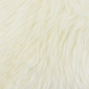 White Round Sheepskin Cushion