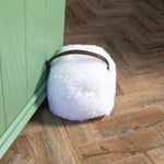 White Sheepskin Doorstop