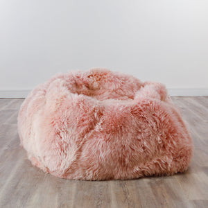 XXL Luxurious Blush Pink Sheepskin Beanbag