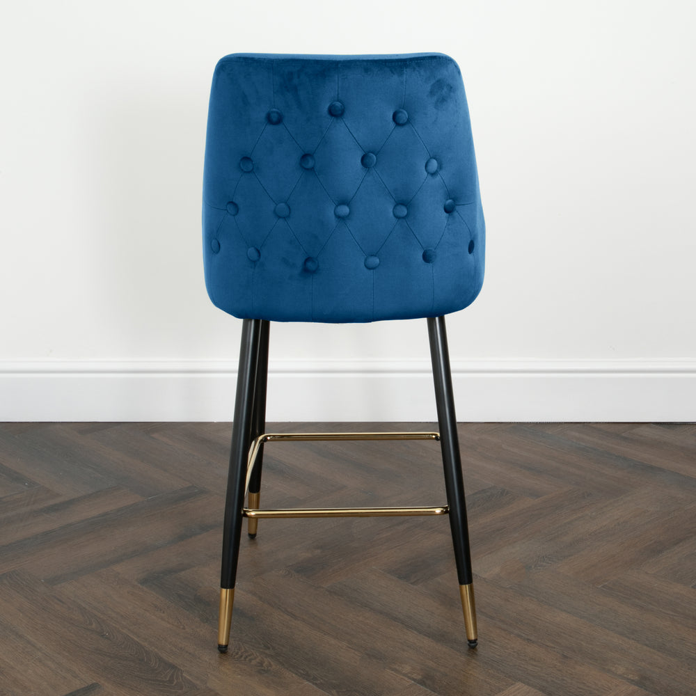 Chesterfield Navy Blue Kitchen Bar Stools (set of 2)