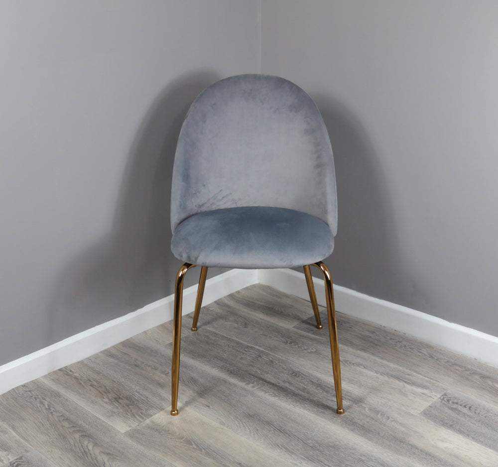 Velvet Dining Chairs - Gold Legs (set of 2)