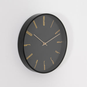 Black 12" Modern Analogue Clock