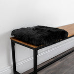 Black Square Sheepskin Chair Pad