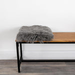 Grey Square Sheepskin Chair Pad