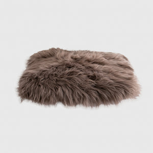 Taupe Square Sheepskin Chair Pad