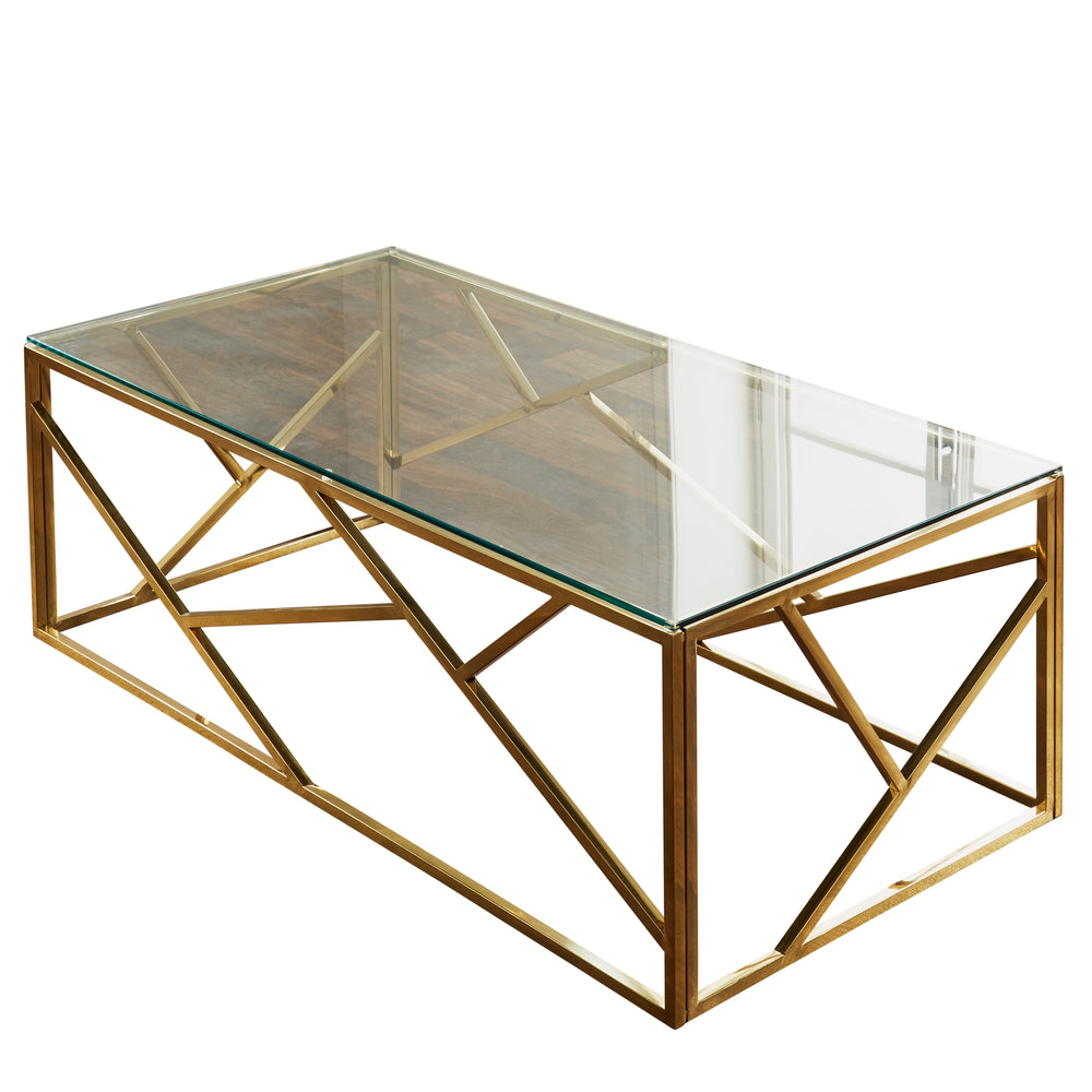 Geometric Gold Plated Coffee Table