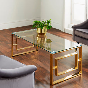 Milano Golden Plated Coffee Table