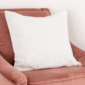 White Corduroy Cushion Cover