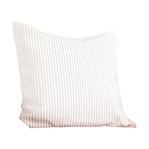 White Corduroy Cushion - Feather Filled