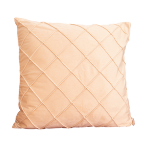 Diamond Beige Velvet Cushion - Feather Filled