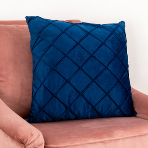 Diamond Blue Velvet Cushion - Feather Filled