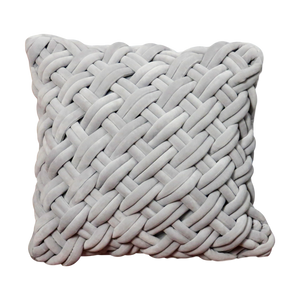 Grey Handknotted Velvet Cushion Cover