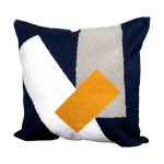 Navy Blue Abstract Boho Cushion - Feather Filled