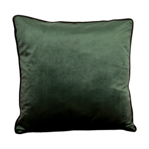 Green Piped Velvet Cushion Feather Filled