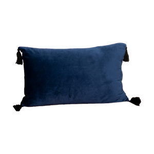 Blue Velvet Tassel Boudoir Cushion Cover