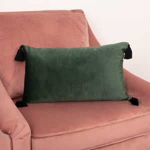 Green Velvet Tassel Boudoir Cushion Cover