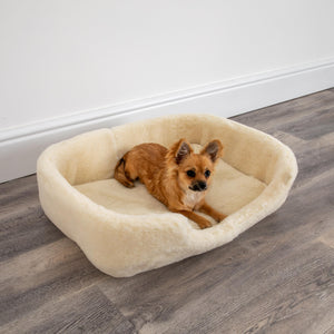 Merino Wool Pet Bed - Natural (White)