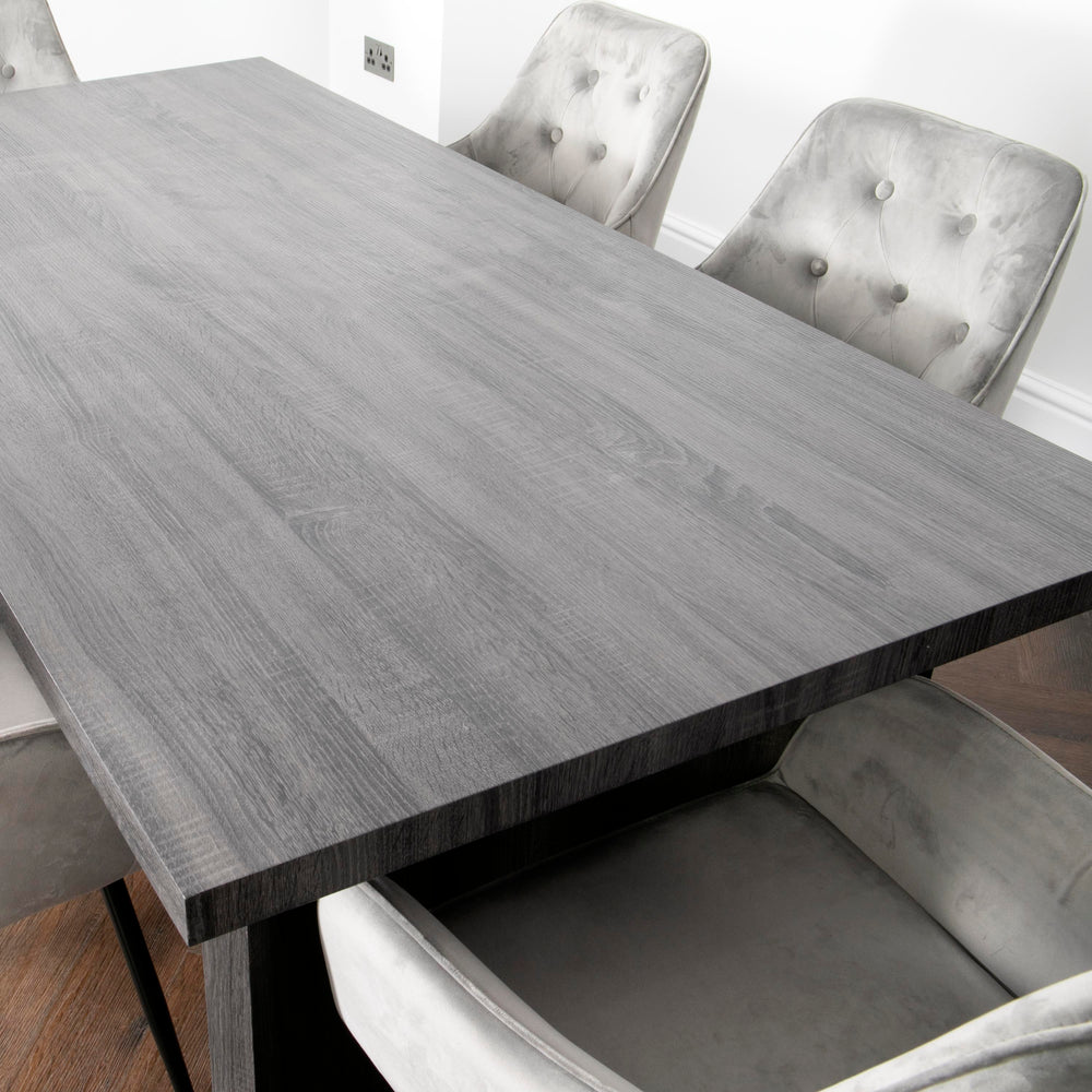Grey Oak Ascot Dining Table with 4 Chairs