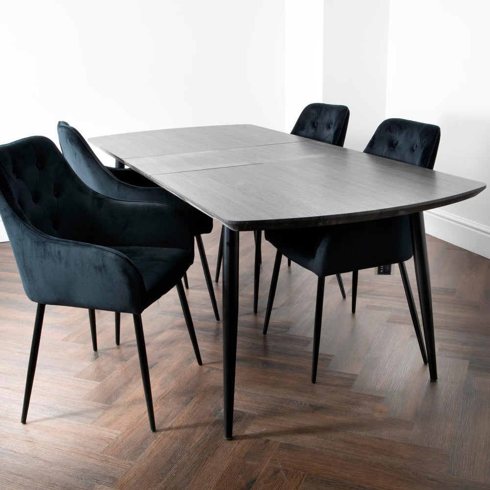 Grey Oak Oxford Dining Table with 4 Chairs