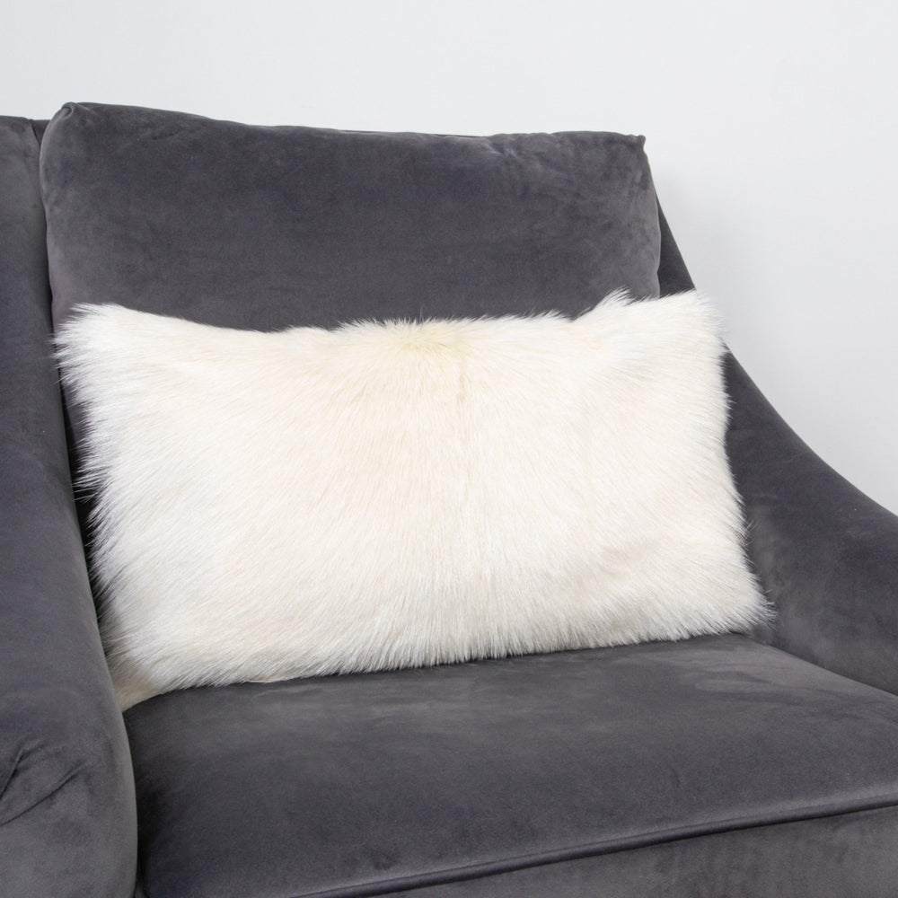 Ivory Goatskin Cushion