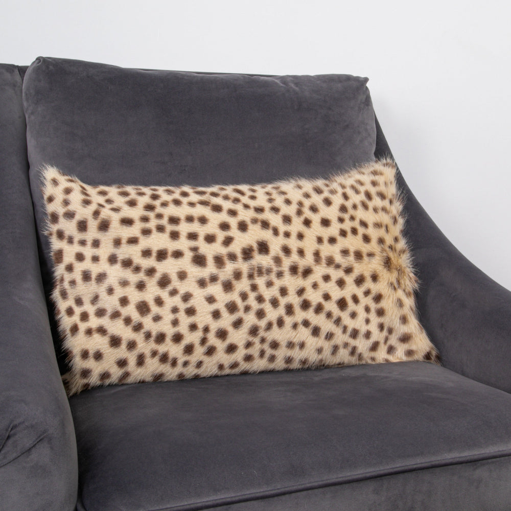 Brown Leopard Goatskin Print Cushion
