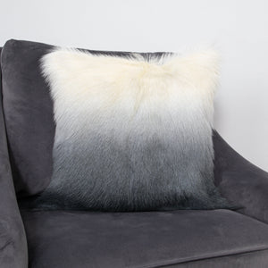Ivory/Charcoal Goatskin Ombre Cushion