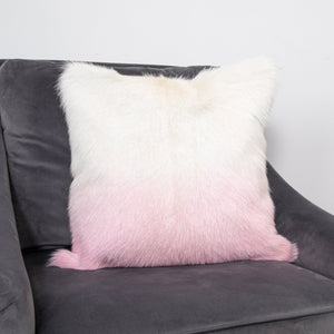 Ivory/Pink Goatskin Ombre Cushion