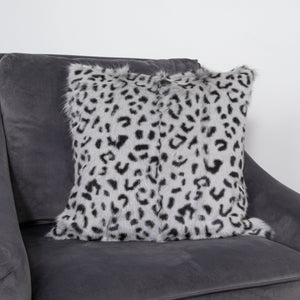 Grey Leopard Goatskin Print Cushion