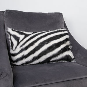 Zebra Goatskin Print Cushion