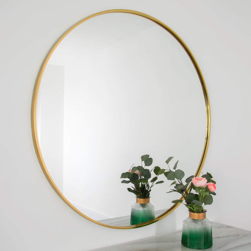 Gold Manhattan Round Mirror - Large