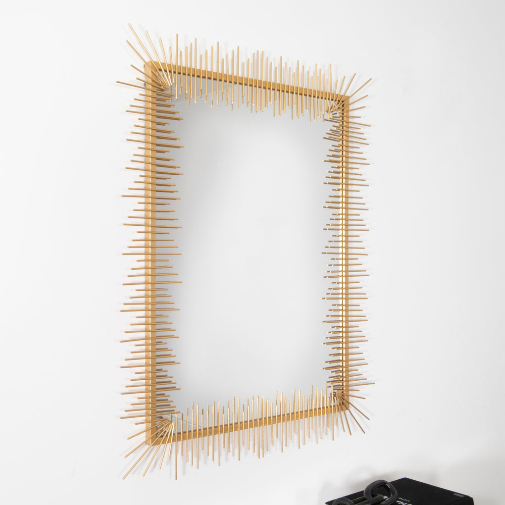 Gold Abstract Rectangular Mirror