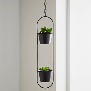 Small Duo Black Hanging Plant Holder