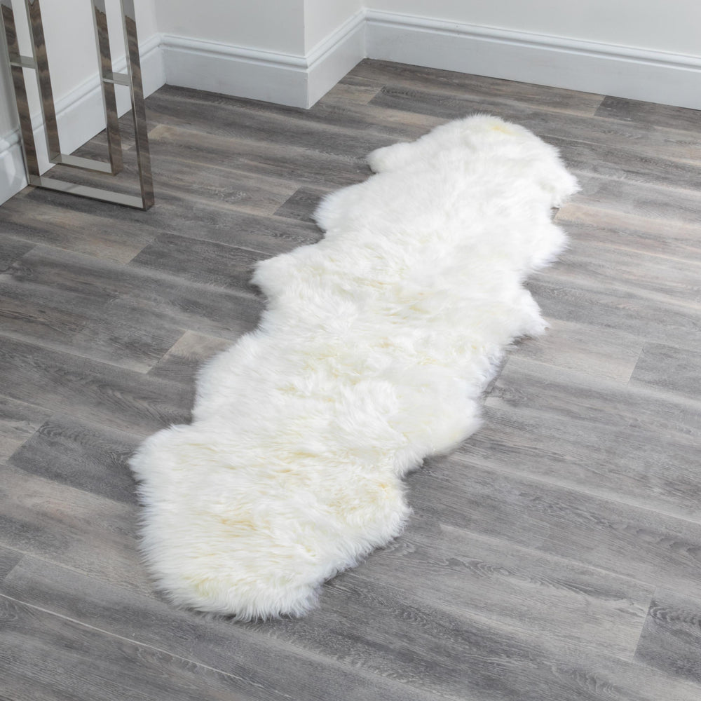 Double Natural White Sheepskin Rug