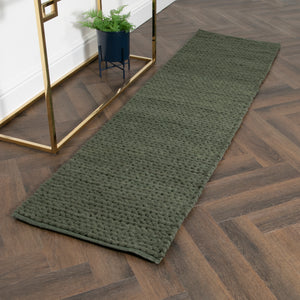 Green Knitted Runner Rug (60 x 230cm)