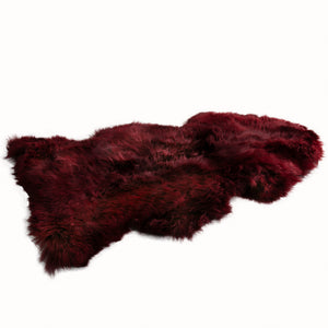 Red Sheepskin Rug XXL