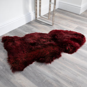 Red Sheepskin Rug XXL