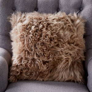 Light Brown Sheepskin Cushion