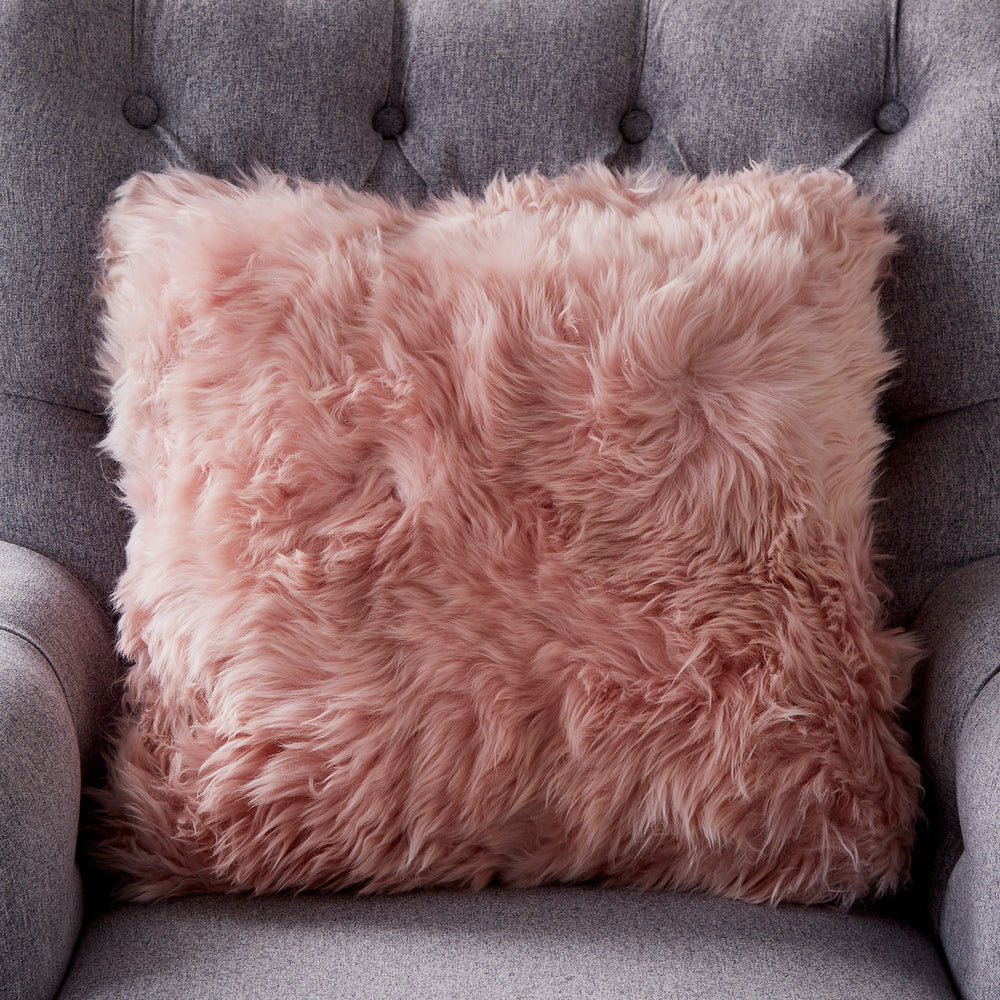 Blush Pink Sheepskin Cushion