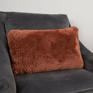 Coral Short Pile Sheepskin Cushion