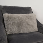 Grey Short Pile Sheepskin Cushion