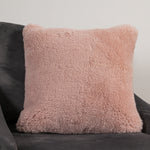 Pink Short Pile Sheepskin Cushion