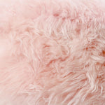 Blush Pink Metal Sheepskin Stool