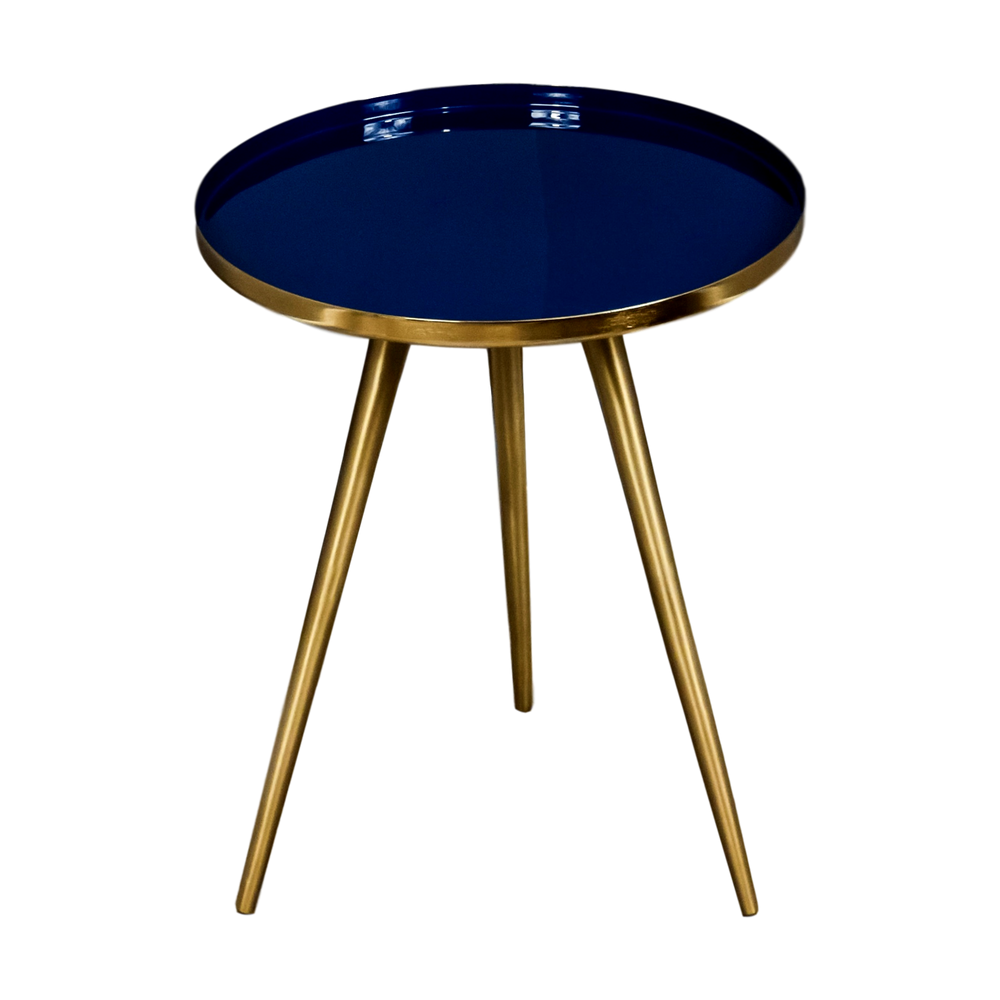 Side Table Blue Enamel Tray