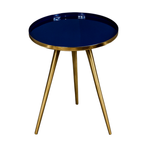 Side Table Blue Enamel Tray